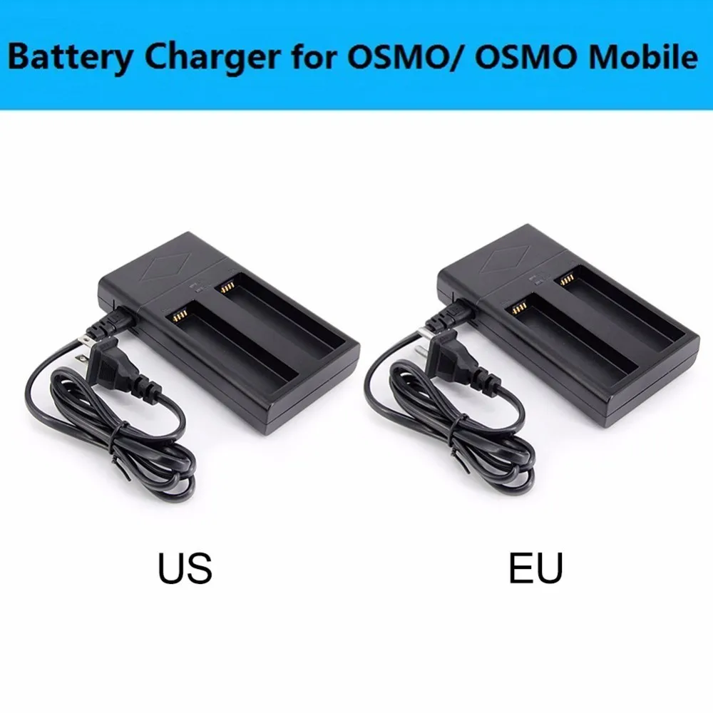 

EU/US Plug Battery Charger for DJI OSMO/ OSMO Mobile Handheld Drone Gimbal Dual Slot Battery Charger Dock