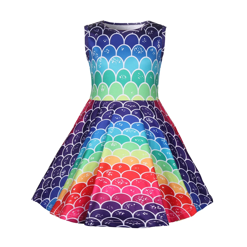 

Baby Girl Clothes Princess Dress Fishing Scales Dress Halloween Costume Girls Birthday Party Vestidos 1221