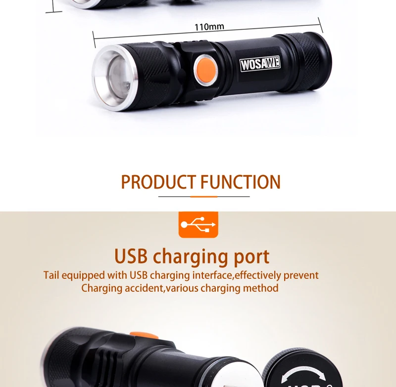 WOSAWE велосипедный светильник USB Перезаряжаемый велосипедный светильник светодиодный 800 люмен флэш-светильник водонепроницаемый ультра яркий флэш-светильник 18650 батарея