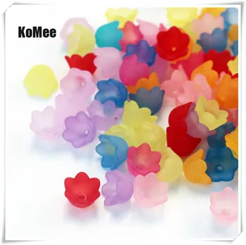 

Komee Beads 500PCs Assorted Frosted Flower Acrylic Spacer Beads Caps,7x10mm Beads Jewelry Findings Accessories For DIY