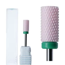 Розовый керамический камень ногтей сверло 3/3" коронд бурр биты для Электрический маникюр ногтей дрель аксессуары фреза