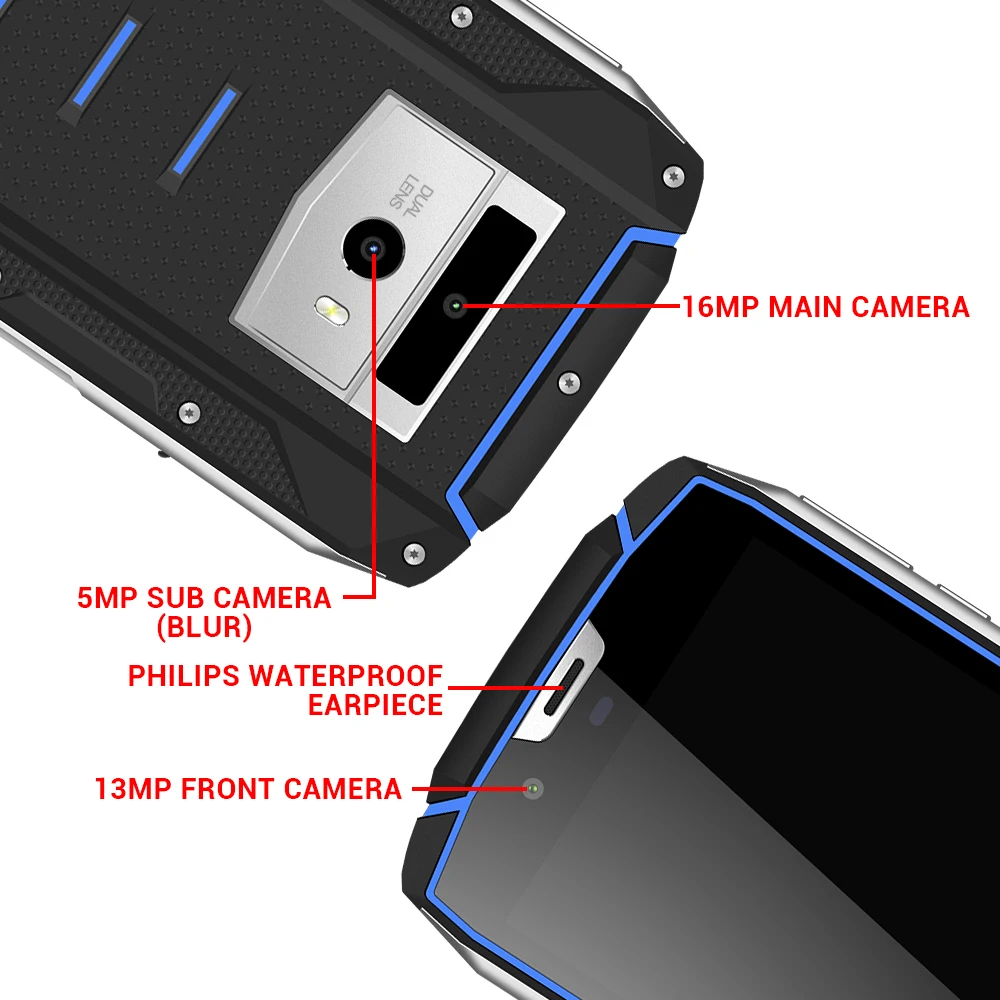 VKworld VK7000 IP68 водонепроницаемый мобильный телефон 5,2 дюймов 4 ГБ ОЗУ 64 ПЗУ MTK6750T Восьмиядерный Android 8,0 двойная камера 5600 мАч смартфон