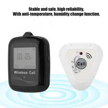 

CTW07+CTT31 Paging System Black Mobile Receiver + 10pcs Single Button Triangular Pager Hanging Rope