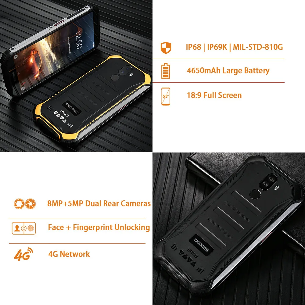 Мобильный телефон DOOGEE S40 4G сеть прочный дисплей 5 дюйма 4650 мАч четырехъядерный MT6739