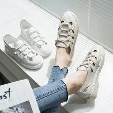 2019 spring and summer new baotou sandals flat bottom plaid ladies sandals