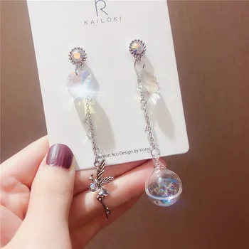 

Fallen elf = dream asymmetric water polo needles stud earrings