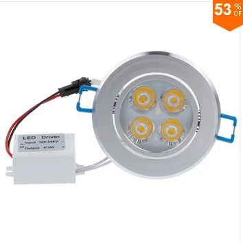 Светодиодный индикатор 4 Вт AC85V-265V светодиодный потолочный светильник Встраиваемые Кабинет стены серебро светодиодный вниз света лампы