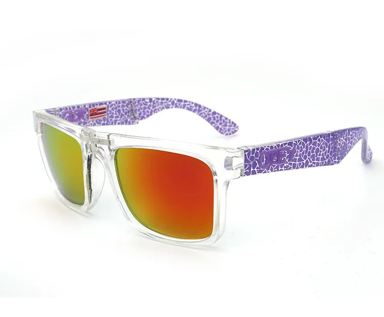 Складные солнцезащитные очки KEN BLOCK, фирменный дизайн, солнцезащитные очки с отражающим покрытием, квадратные шипы для мужчин и женщин, прямоугольные очки Gafas De Sol - Цвет линз: C7