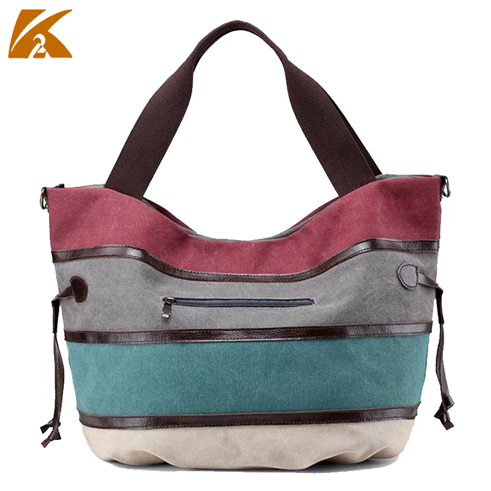 

K-TWO hot women handbags ladies messenger bags casual canvas stripe handbag single shoulder bags clutch retro canvas bolsas