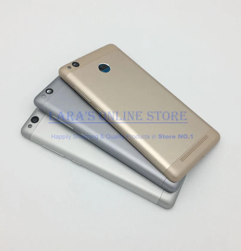 Для Xiaomi Redmi 3s/Redmi 3 Pro Задняя Крышка аккумуляторной батареи корпус + камера стекло объектив + Мощность Кнопка громкости запасные части - изображение