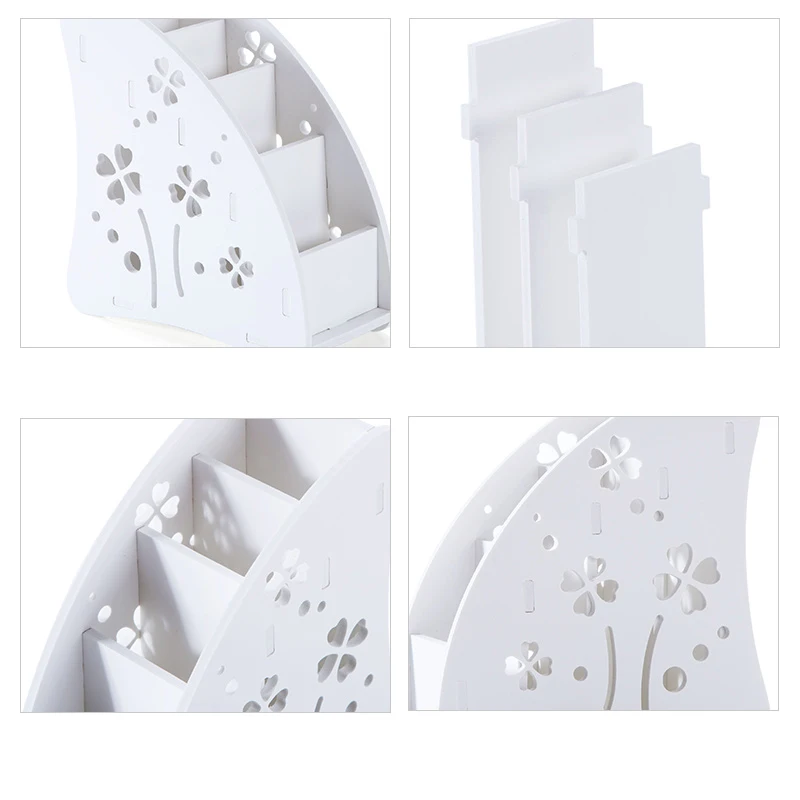  Creative mini DIY wood file holder case commercial office home supplies pen hollow storage mobile p