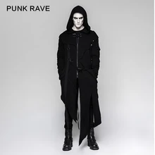 Мужской Панк рейв темно-черный рок готический панк уличный стиль свободная куртка толстовка, рукав съемный Y745