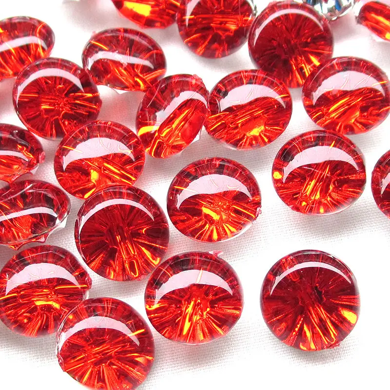 100 шт. красный цвет прозрачный Пластик пуговицы Полушаровой 13 мм Швейные Craft