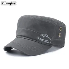XdanqinX мужская плоская кепка из хлопка, простой армейский военный Регулируемый головной убор, размер головы, Мужская Спортивная Кепка с буквенным принтом, сетчатая дышащая шапка с язычком