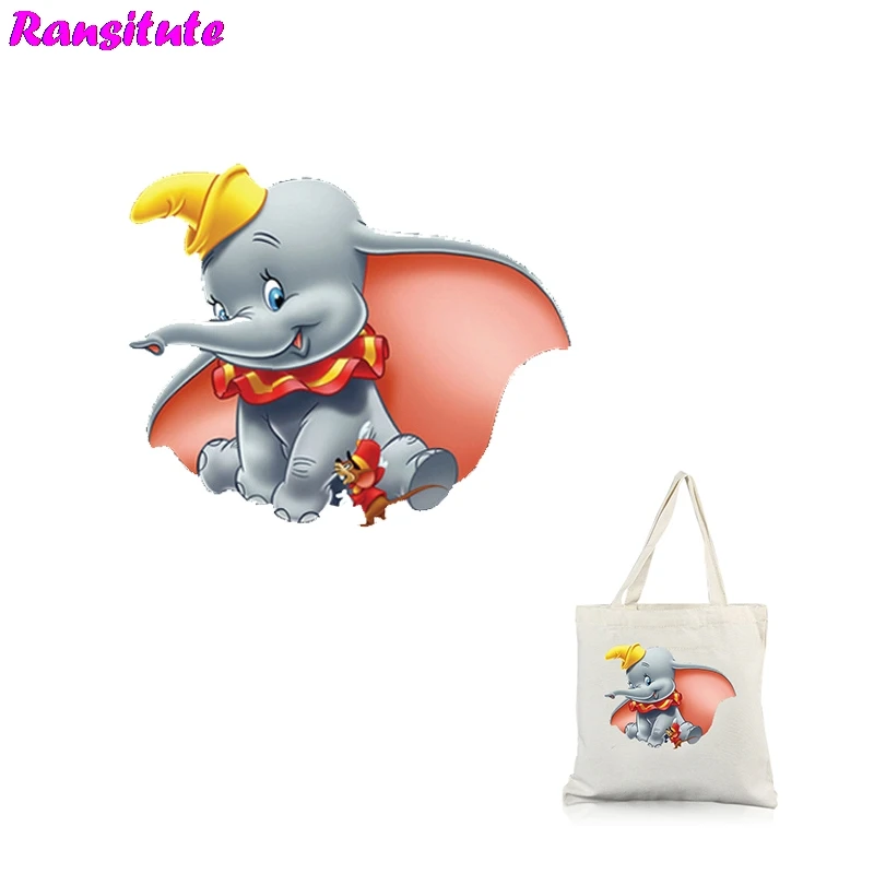 Ransitute R316 Dumbo серия 4 одежда печать Термотрансферная футболка аппликация нашивка на рюкзак моющаяся теплопередача
