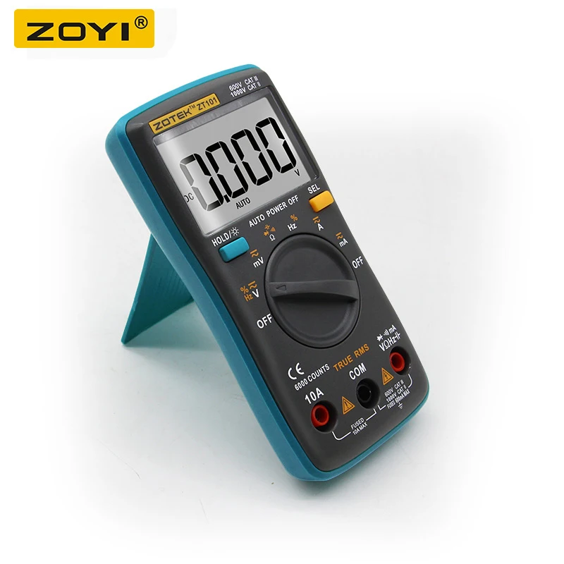 RM101 ZOYI ZT101 цифровой мультиметр с подсветкой AC/DC Амперметр 6000 отсчетов AC/DC Амперметр Вольтметр Ом портативный измеритель напряжения