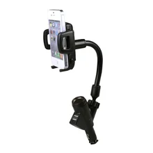 Universal Car phone holder GPS Stand USB Ports Car Charger Mount with Cigarette Lighter For iPhone 5 5s 6 6s Samsung Galaxy Note