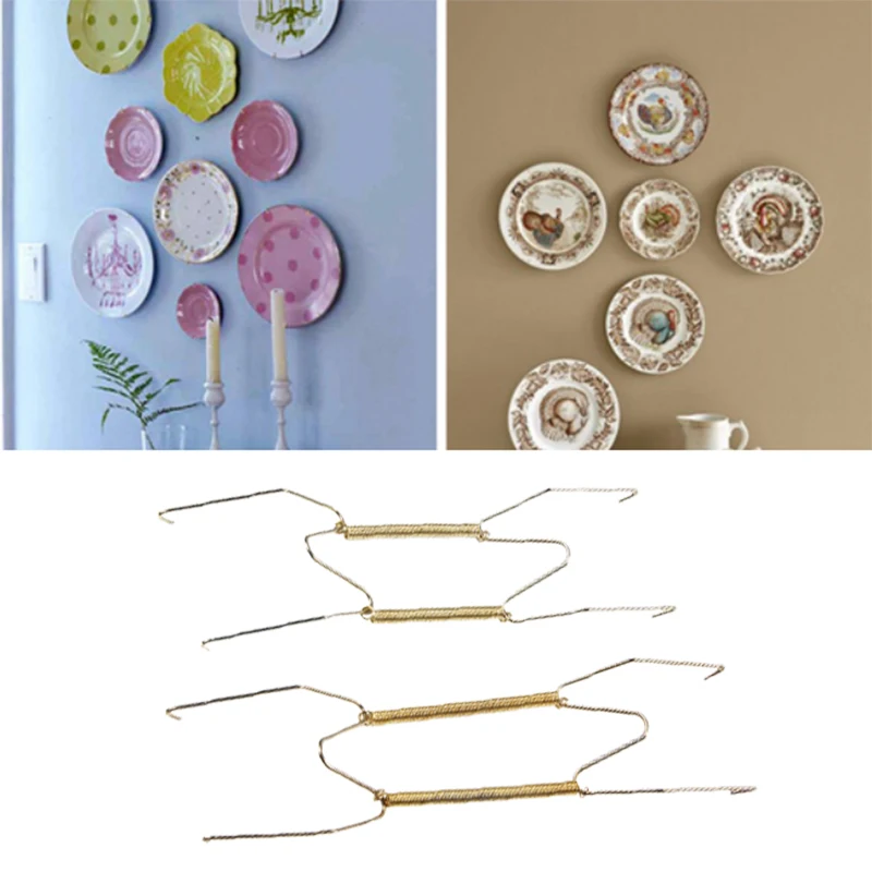 

Metal Wire Hook Convenien Kitchen Holder Hanging Beautiful Plate Spring Wall Hanger Storage Rack Dorpshipping