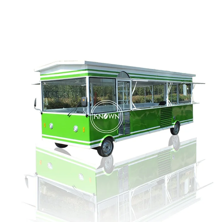

KN-GRE Green color ice cream food cart electric food street kiosk pizza food bus electric food