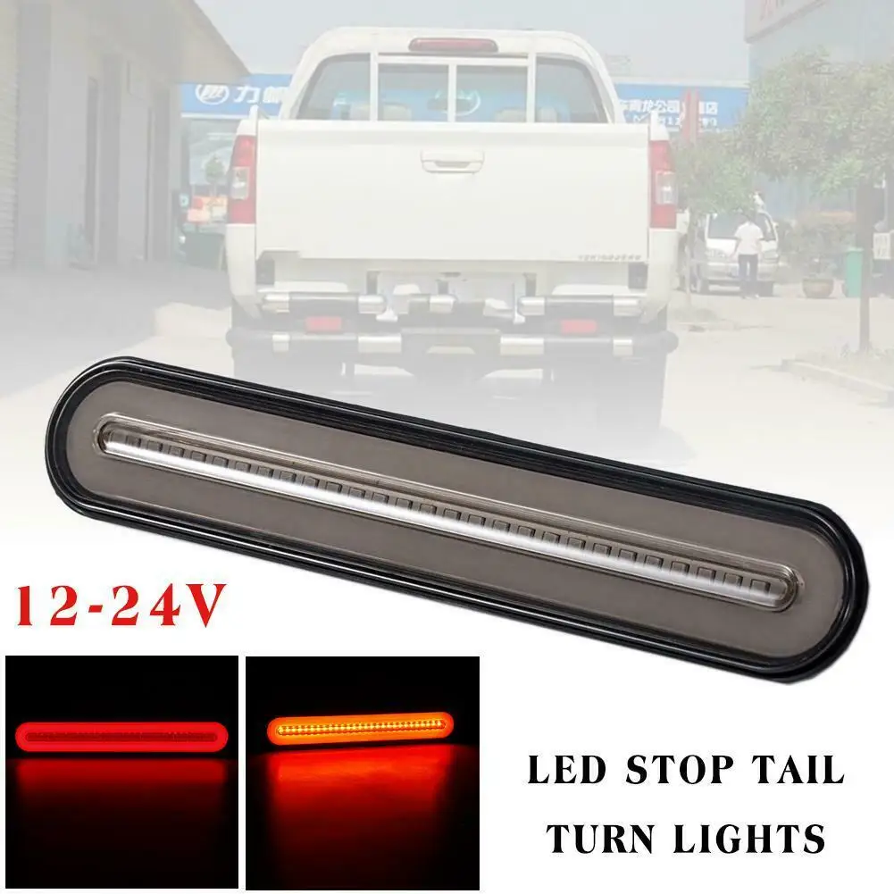 12-24V Trailer Tail Lights Universal Heavy trucks Halo Neon LED RV Trailer Truck Stop Flowing Turn Signal Brake Rear Tail Light