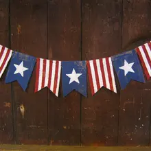 Пользовательские американский флаг 4 июля патриотические мешковины Баннеры День Святого Патрика вечерние тканевые гирлянды фото реквизит знаки