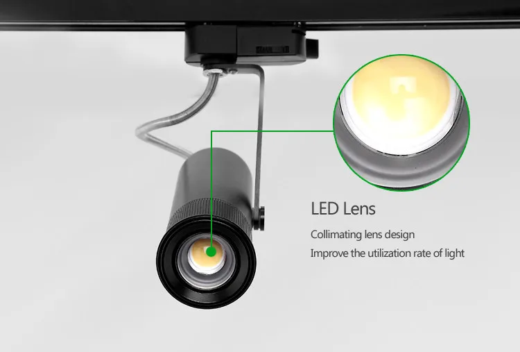Высокое качество 15 Вт Zoom СВЕТОДИОДНЫЙ Трековый светильник ing Cob светильник брендовый чип для студии музейного искусства Точечный светильник для магазинов одежды Сделано в Китае