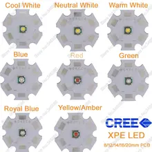 5x3 Вт Cree XPE XP-E светодиодный Диод высокой мощности, нейтральный белый холодный белый теплый белый красный зеленый синий королевский синий желтый с печатной платой