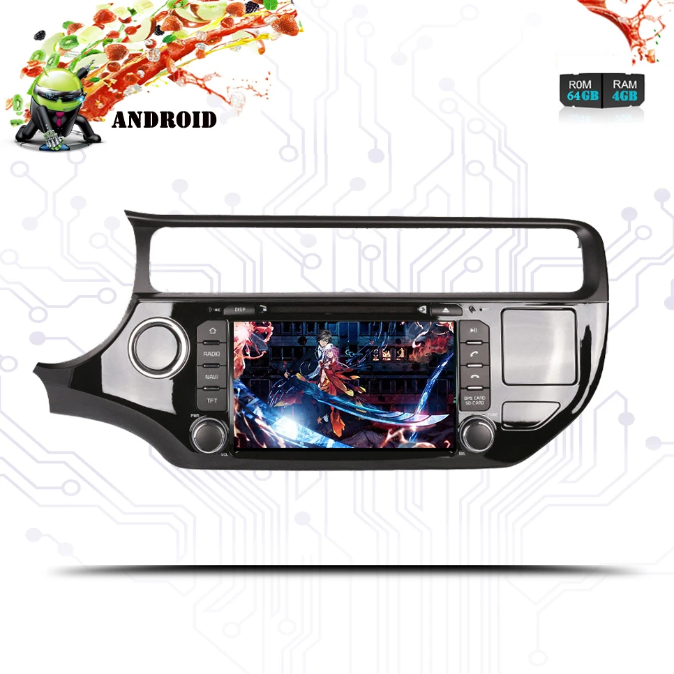 Для Kia Rio K3 2015 2017 HD 1024*600 Автомобильный gps монитор ПК планшет магнитофон dvd видео
