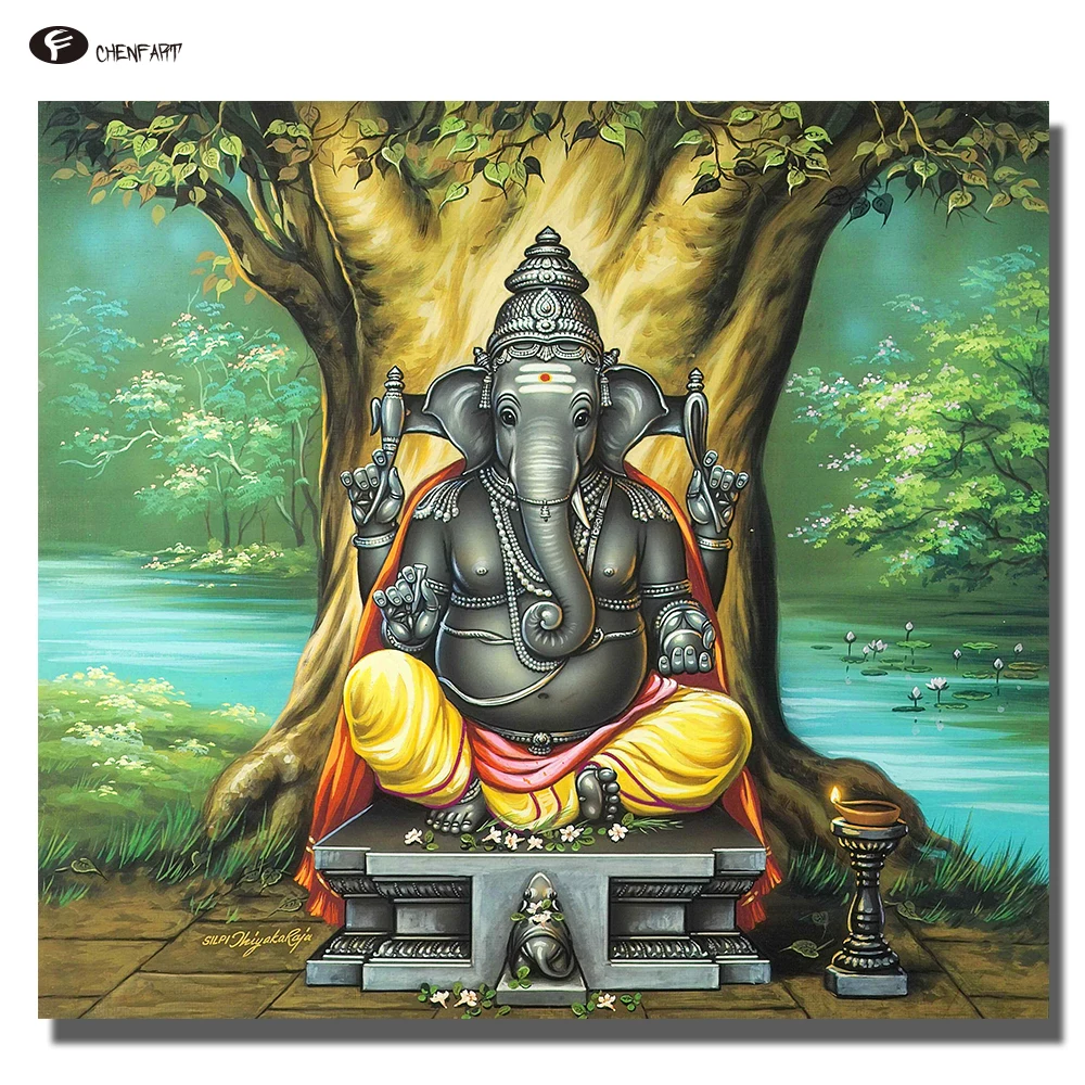 Картина маслом CHENFART Ganesha Buddha Настенная картина идеальная для нового дома или