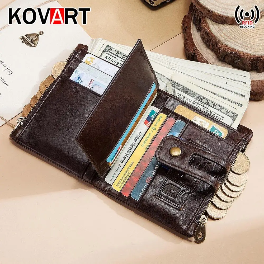 

2019 new RFID Genuine Leather Wallet Men PORTFOLIO Gift Male Coin Purse Pocket Money Bag Cudan Portomonee Perse Fashion walet