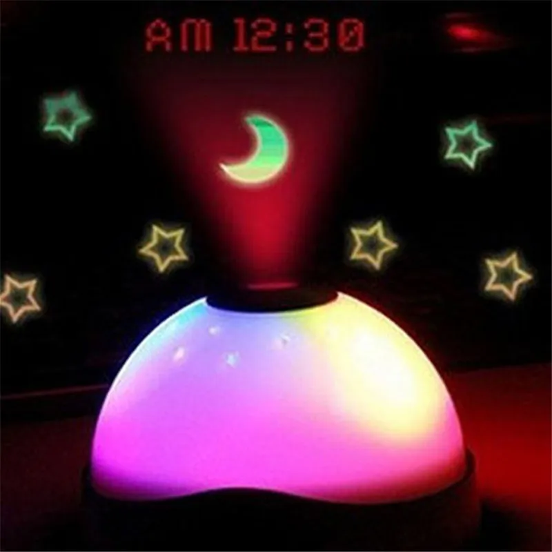 

7 Colors Alarm Clocks New LED Change Star Night Light Magic Projector Backlight Clock