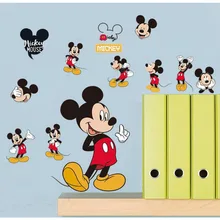 Современные Мультяшные милые Микки Маус Минни детские наклейки на стены гостиной спальни детской комнаты художественное украшение