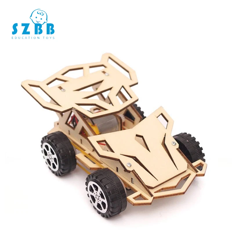 

SZ STEAM Diy Machine Electric Model Toys Wooden Racing Car Developing Intelligent STEM Motor Toy Car Birthday Gift SZ3202