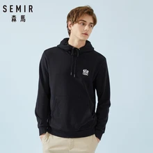 SEMIR Men Embroidered Hooded Sweatshirt Color Pullover Hoodie with Kangaroo Pocket Cotton Sweatshirt with Drawstring Hood SEMIR Men Embroidered Hooded Sweatshirt Color Pullover Hoodie with Kangaroo Pocket Cotton Sweatshirt with Drawstring Hood