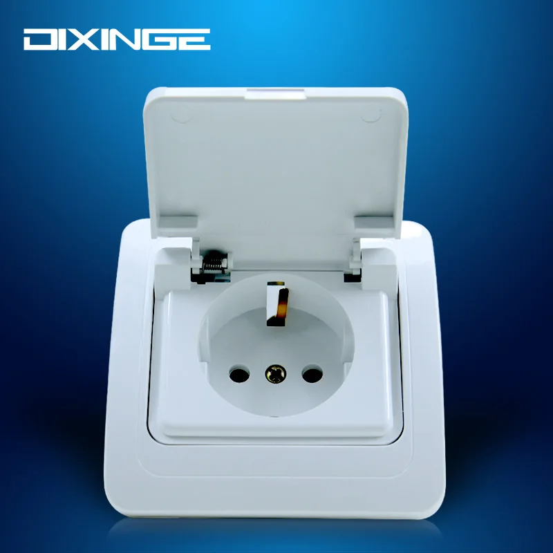 EU Regulations Standard Wall Power Outlet Splash Socket With Cover