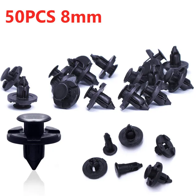 50Pcs/Set 8mm Rivet Retainer Plastic Car Fastener Clip Auto Bumper Fender Push type fixing Clips for Nissan Livina TIIDA Sylphy 3