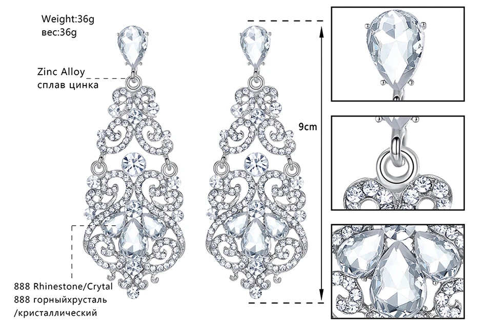 Mecresh великолепные серьги с кристаллами для женщин Серебряный цвет геометрические длинные серьги-подвески модные свадебные ювелирные изделия EH373