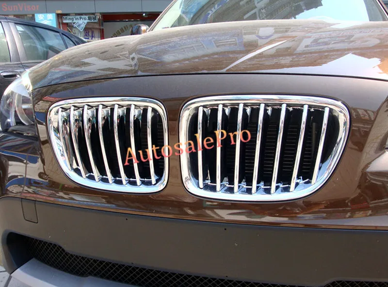 Для BMW X1 E84 2009-2015 Хром передний центральный гонки решетка гриль Рамки накладка 2 шт.