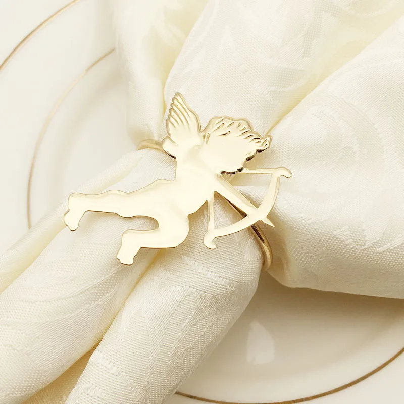 

6PCS hotel table set cupid metal napkin buckle napkin ring napkin ring mat towel ring paper towel ring