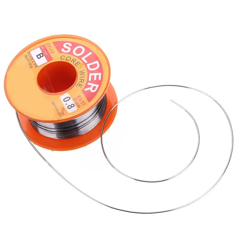 

New 0.8mm 50g Rosin Core Solder 63/37 Tin Lead Flux Soldering for Welder Iron Wire Reel Soldering Iron Wires Welding Promotion