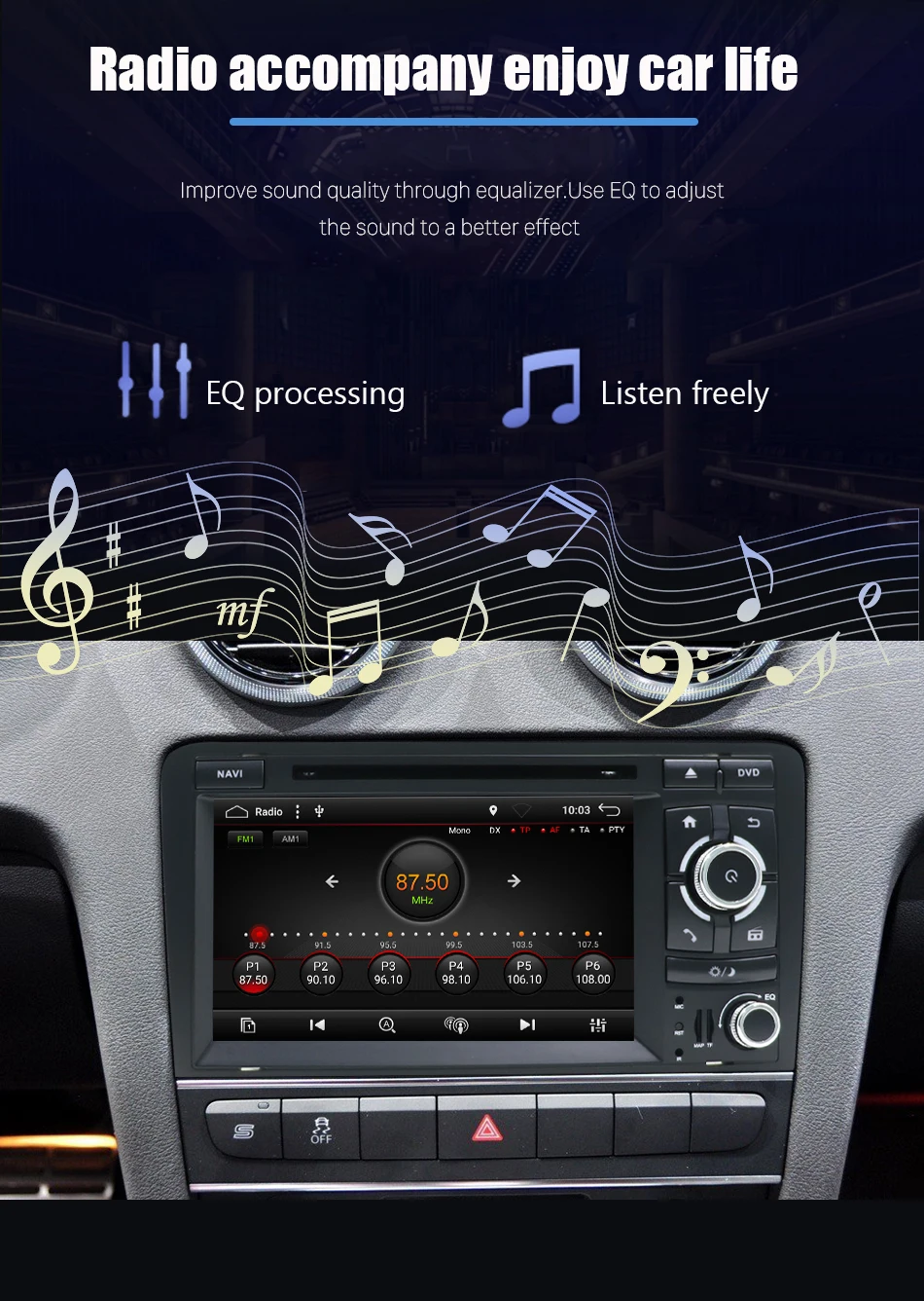 Flash Deal Eunavi Android 9.0 CAR DVD GPS 2G+32G 2 DIN For Audi A3 8P 2003-2012 S3 2006-2012 RS3 Sportback 2011 multimedia player 8 Cores 12