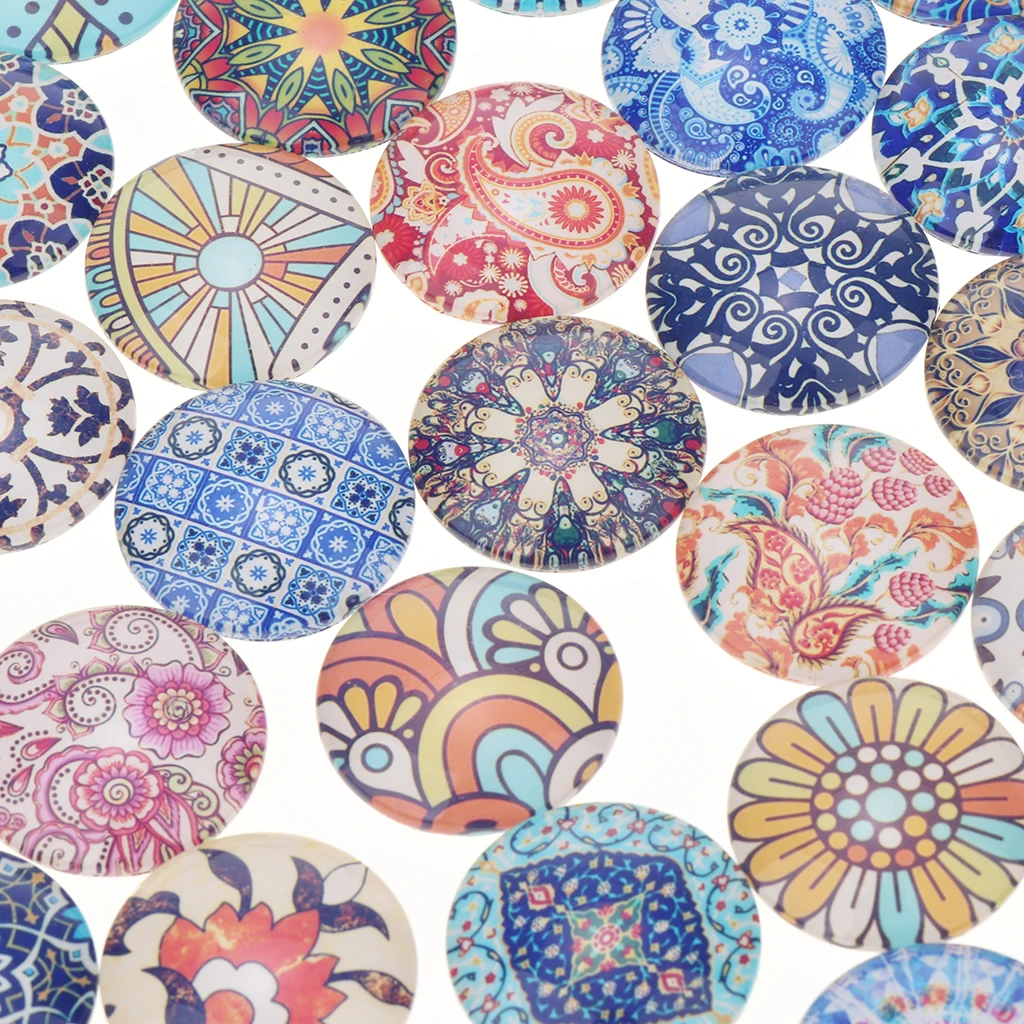 

70 Pieces Glass Cabochons Beads Assortment Pendant Charm Dome Tiles with Printed Picture for Jewel Making Crafts DIY Supplies