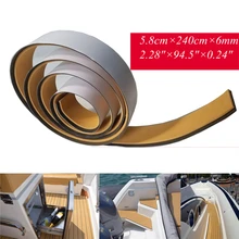 Лодка тик настил Лента границы EVA морской пол ковер с клейкой желтый коричневый в черном 5,8 см x 240 см аксессуары