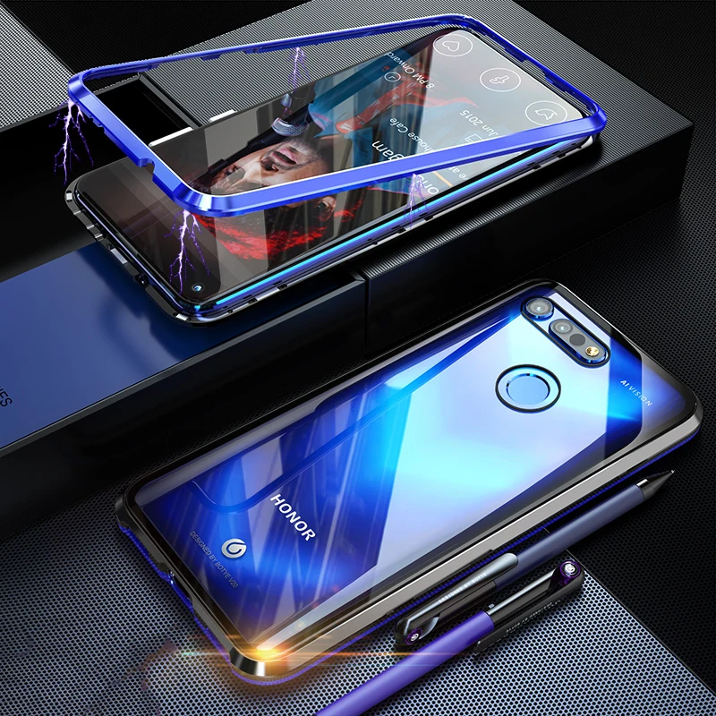 Чехол BOBYT для Huawei Honor View 20 V20 из прозрачного закаленного стекла и алюминия