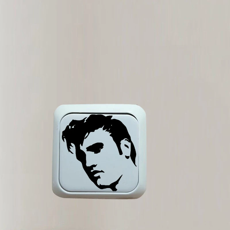 Элвиса Пресли черный стикер на стену дома Наклейка на выключатель в спальню 7SS0075
