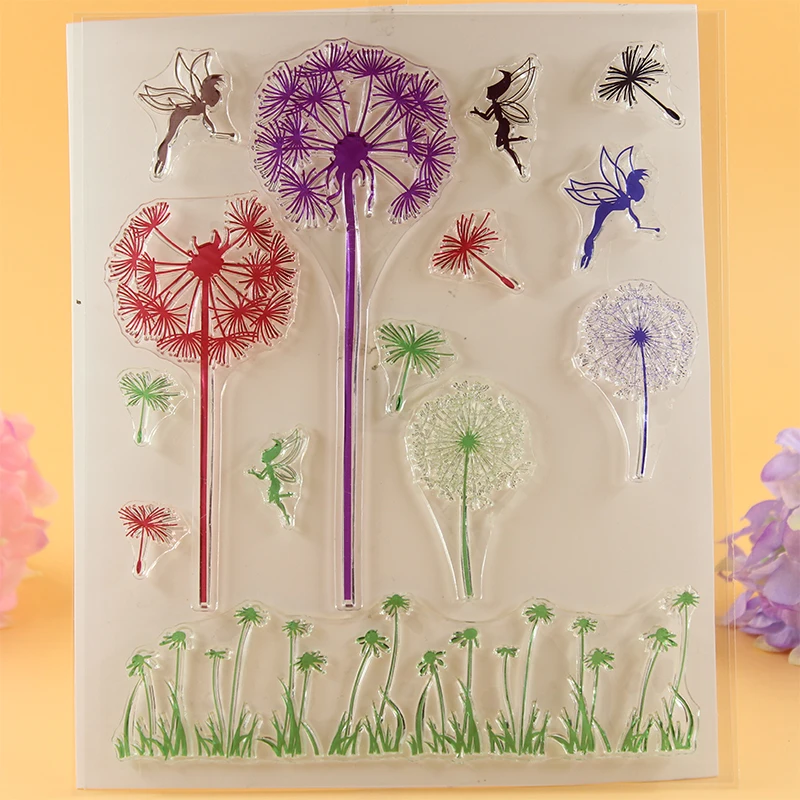 

YLCS035 dandelion Silicone clear stamps for Scrapbooking DIY album cards decoration scrapbook transparent rubber stamp 16*18cm