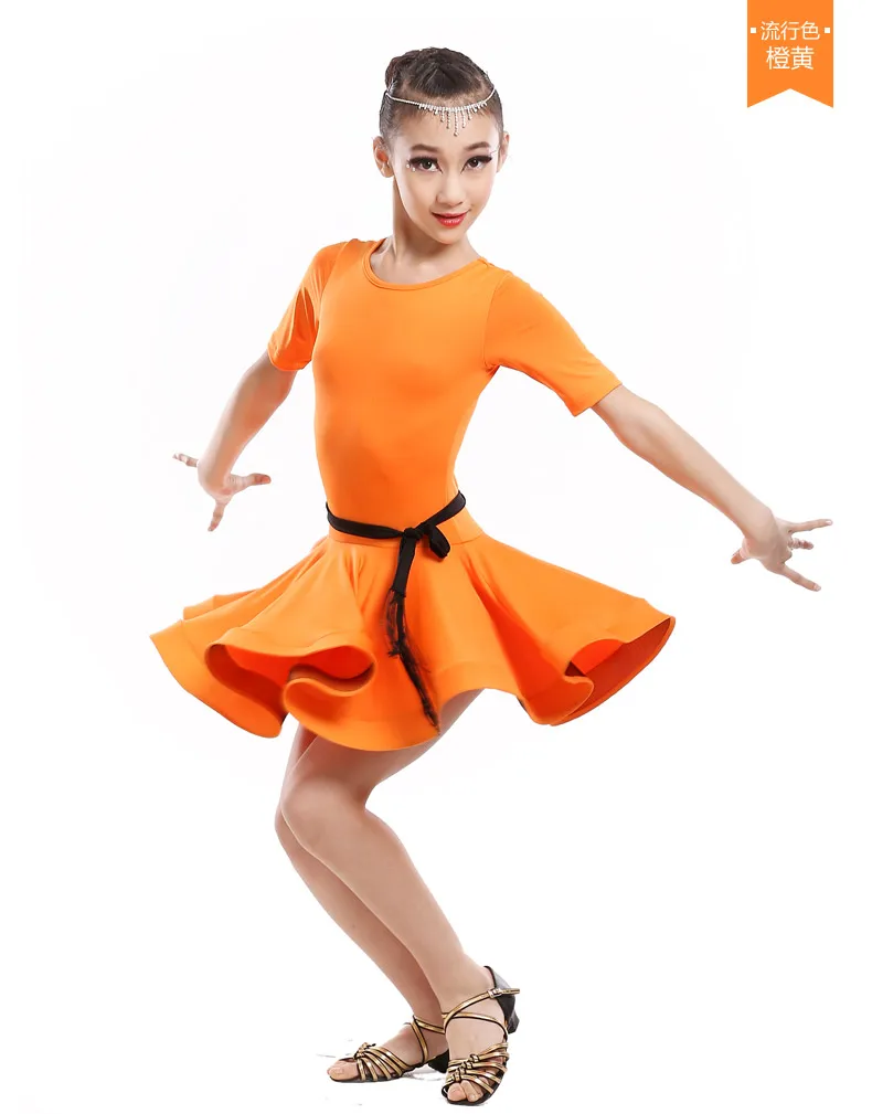 Children Latin dance clothing girl game costume clothes suit short