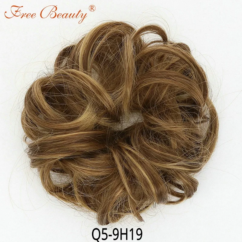 Шиньон пучок волос Кудрявые кольцо-повязка для волос для наращивания блонд коричневый черный термостойкий синтетический парик для женщин волос штук