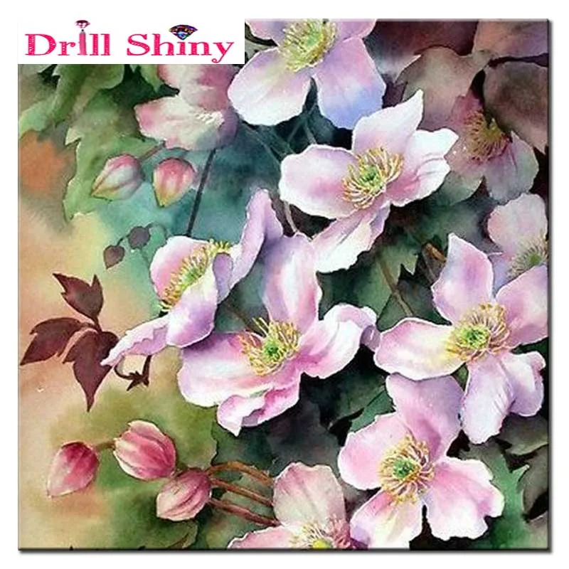

DIY Diamond Embroidery pink flowers pattern Diamond Painting Cross Stitch kits Diamond Mosaic picture Home Decoration