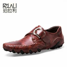 POLALI/Новинка; Модные осенние Мягкие Мокасины в римском стиле; мужские лоферы; Высококачественная обувь из натуральной кожи; мужская обувь на плоской подошве